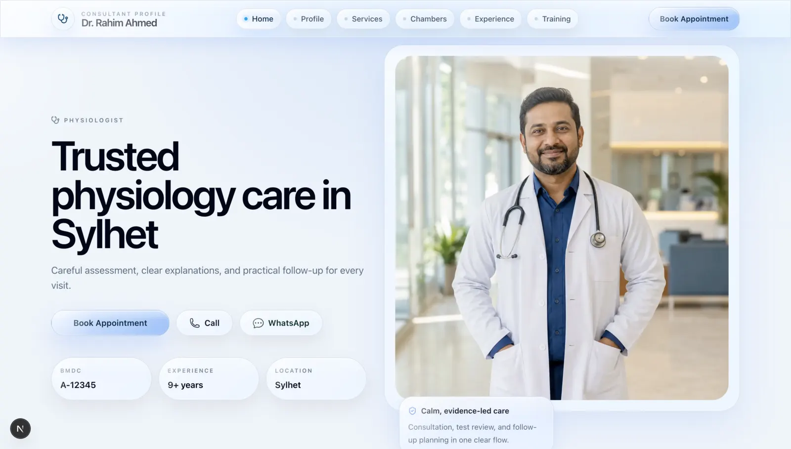Prime Care Portfolio template preview