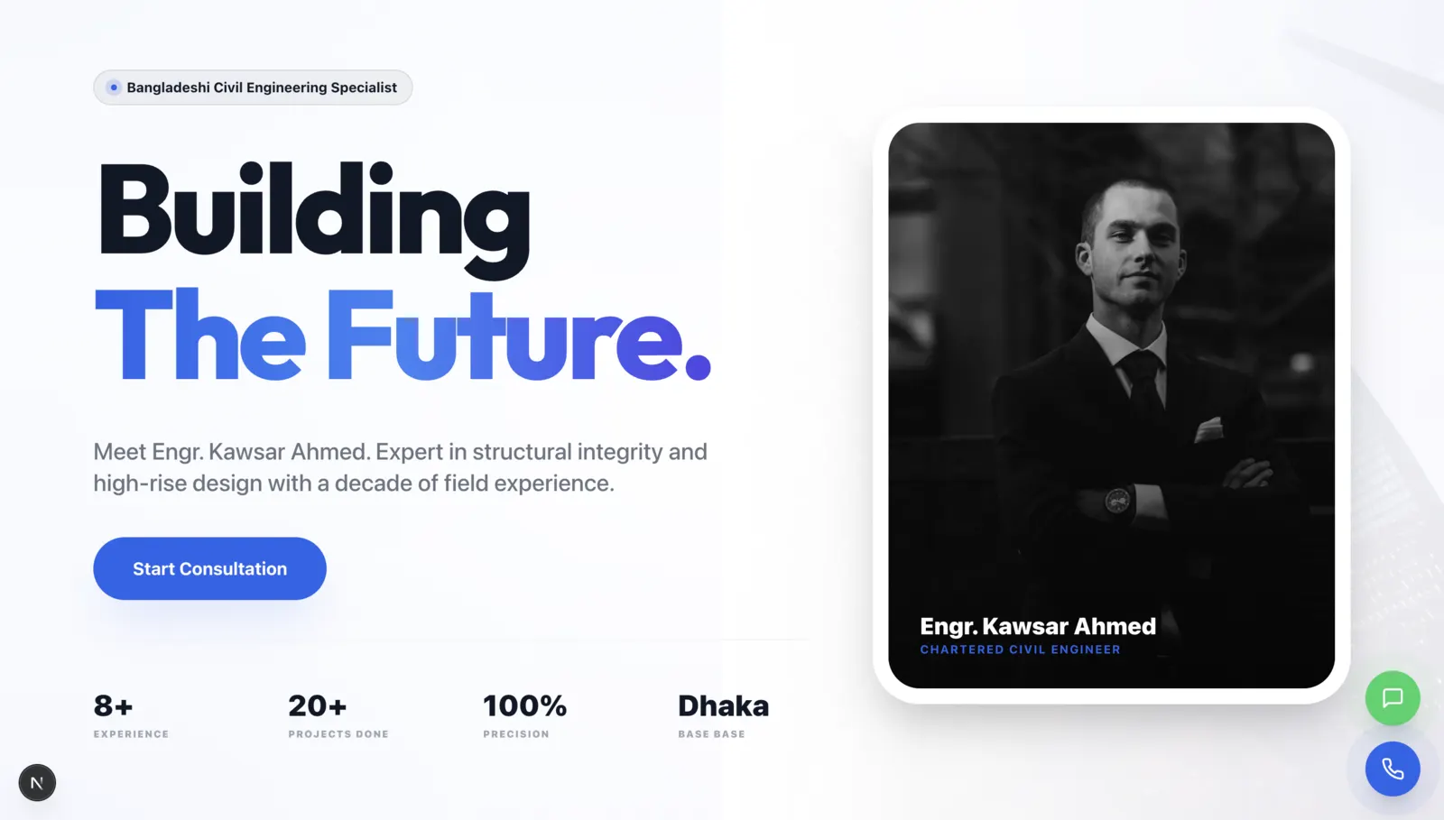 Electrical Engineer Portfolio template preview